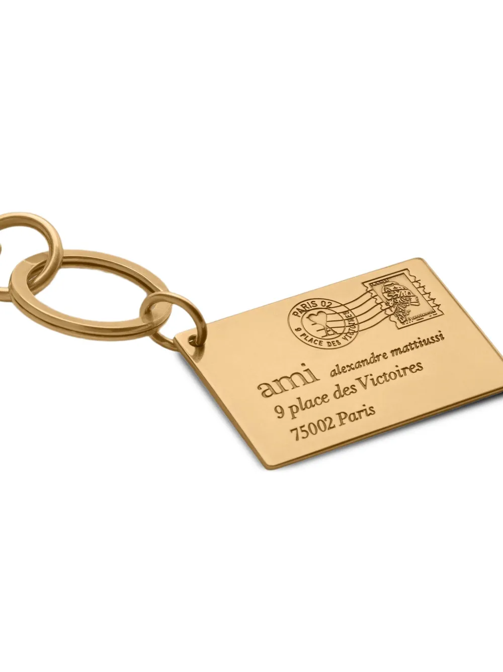 AMI Paris Enveloppe logo-debossed keyring | Men | Image 2