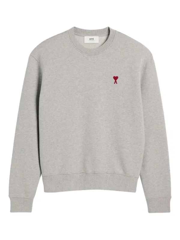 AMI Paris Ami De Coeur Cotton Sweatshirt | Grey | FARFETCH