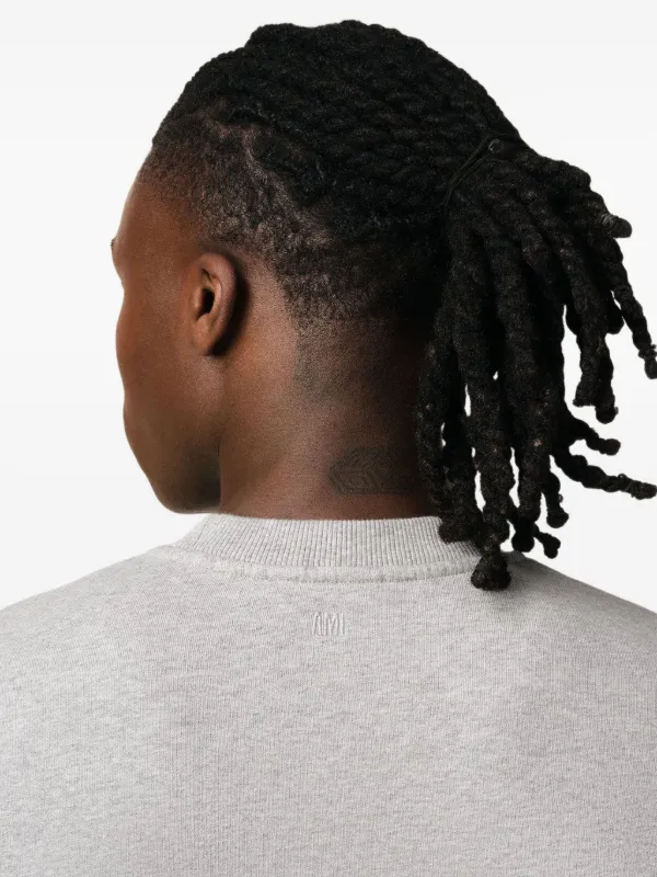 AMI Paris Ami De Coeur Cotton Sweatshirt | Grey | FARFETCH