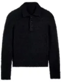 AMI Paris brushed-effect polo top - Black