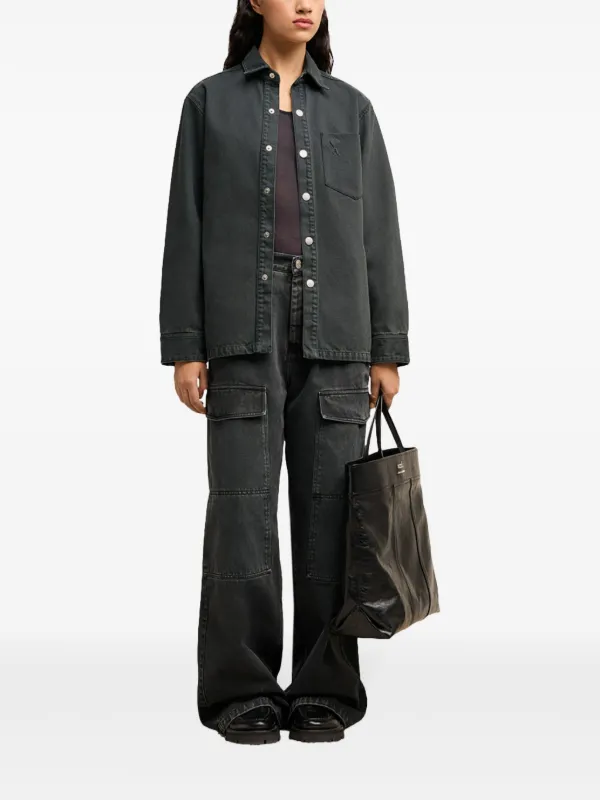 AMI Paris Ami De Coeur Cotton Shirt | Black | FARFETCH