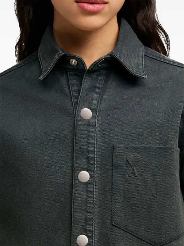 AMI Paris Ami De Coeur Cotton Shirt | Black | FARFETCH