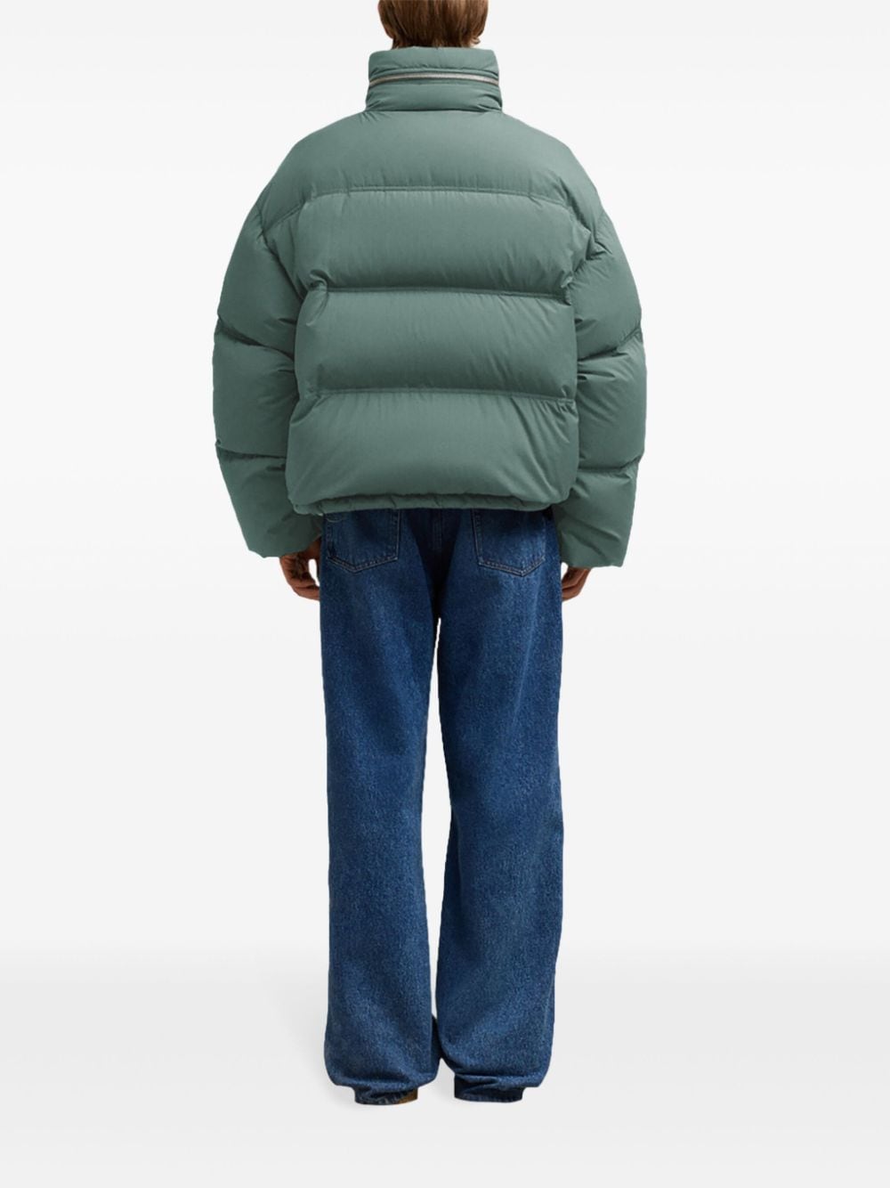 Shop Ami Alexandre Mattiussi Ami De Coeur Down Puffer Jacket In Green