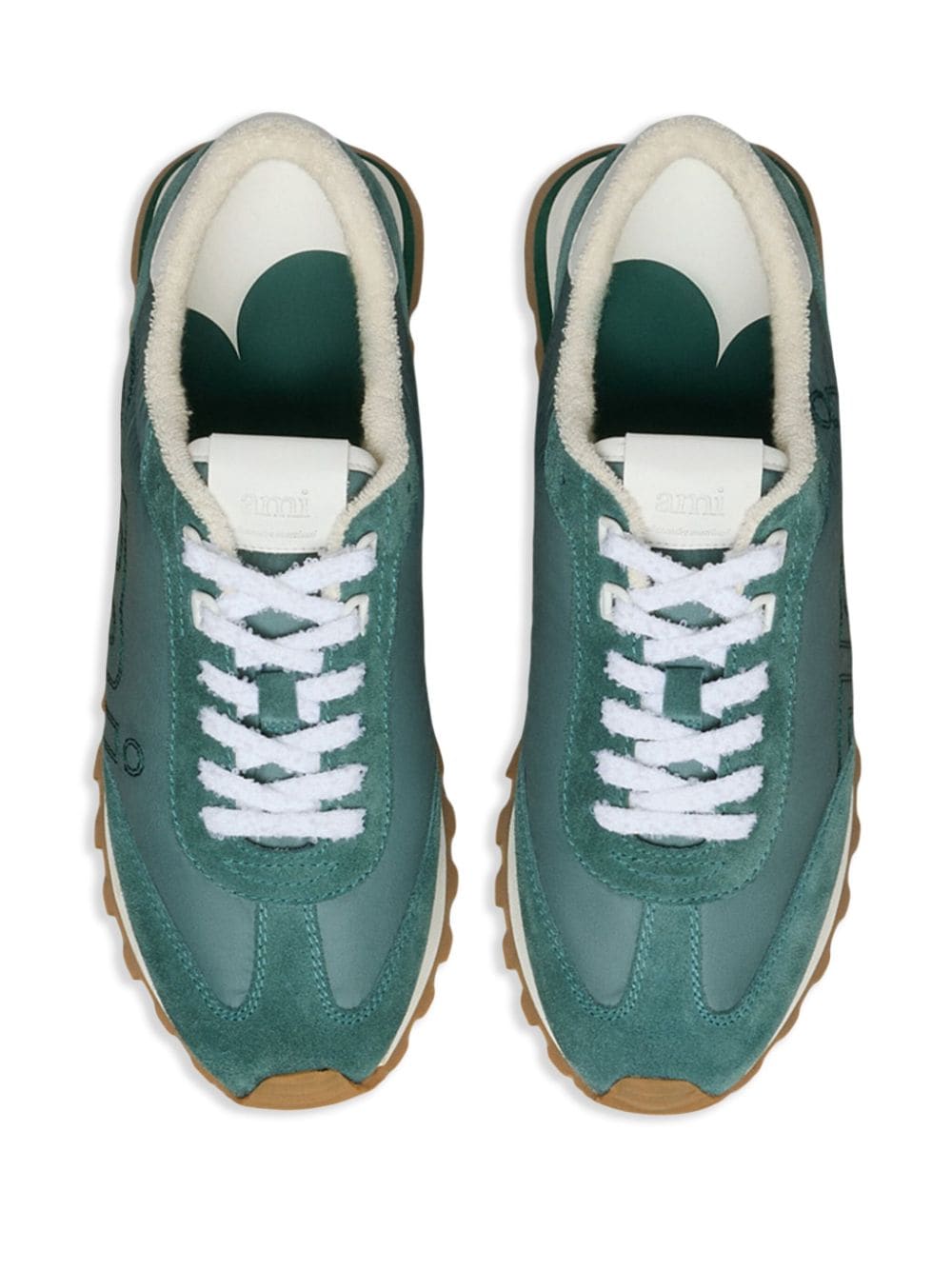 Shop Ami Alexandre Mattiussi New Rush Panelled Sneakers In Green