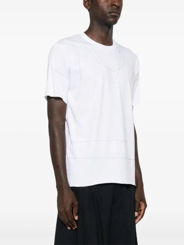【Maison Margiela】Printed Stitch T-Shirt Gray Stitch T-Shirt by Maison Margiela on Sale