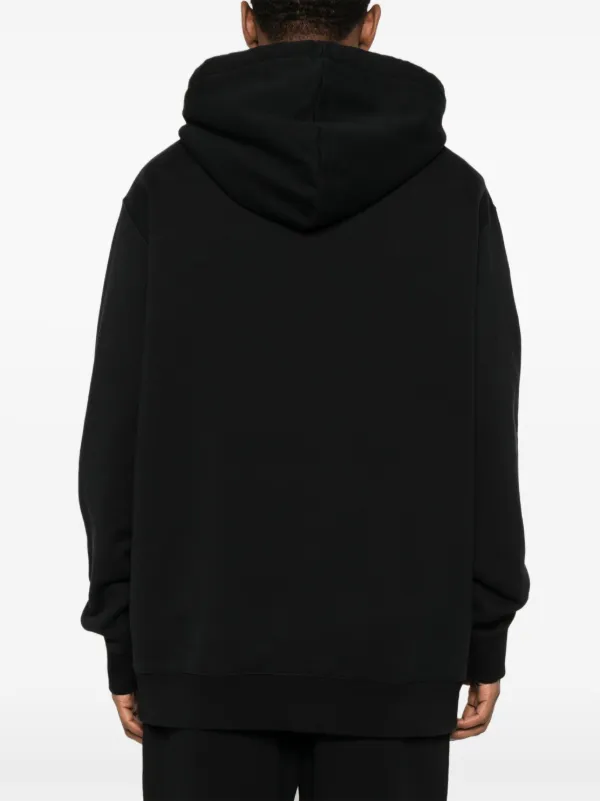 Lanvin logo-embroidered Cotton Hoodie | Black | FARFETCH