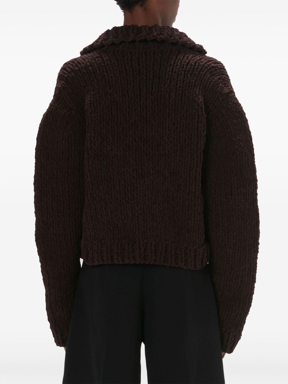 Shop Jw Anderson Chunky-knit Cardigan In Brown