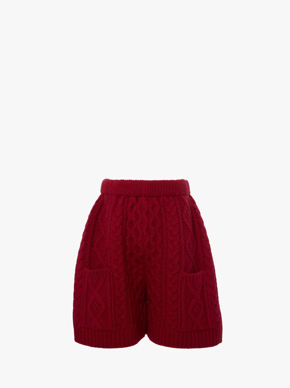 Shop Jw Anderson Cable Knit Shorts In Red