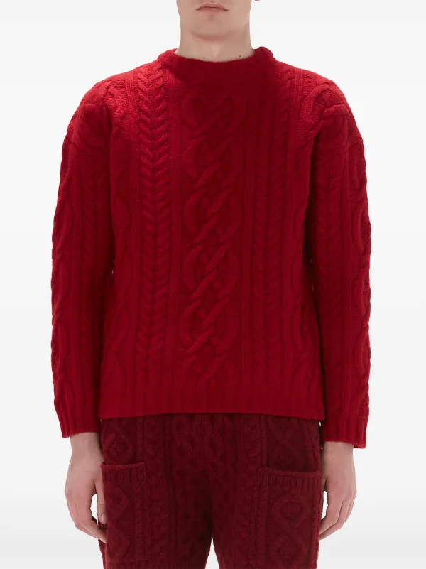 【送料&関税込】J.W. Anderson Raglan-sleeved Knitted Jumper JW Anderson House Jumper | White | FARFETCH ID