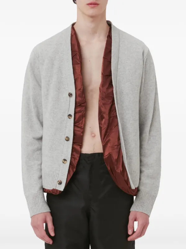 JW Anderson カーディガン サイズL JW Anderson サテンライニング カーディガン | グレー | FARFETCH JP