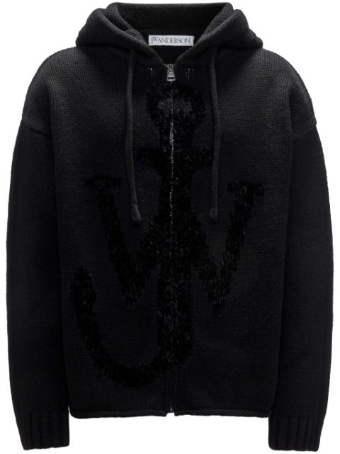 JW Anderson anchor-logo zip hoodie Men