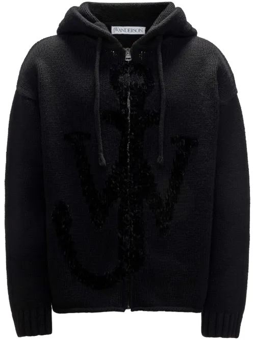 Hoodie zippé à logo - JW Anderson - Modalova