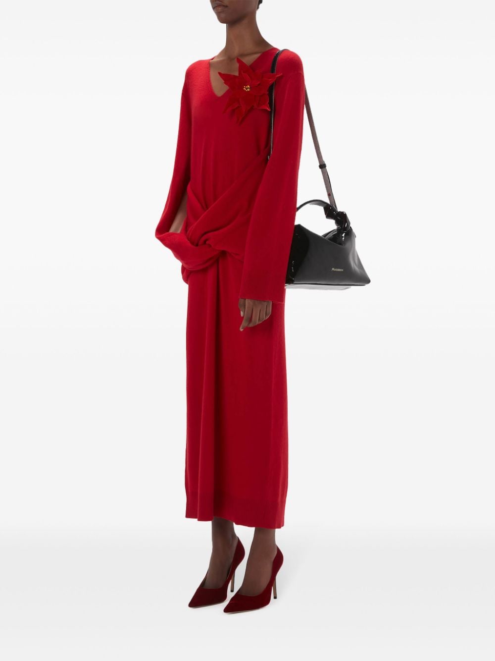 JW Anderson front drape dress - Rood