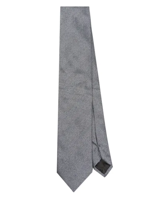 Lanvin herringbone-pattern silk tie