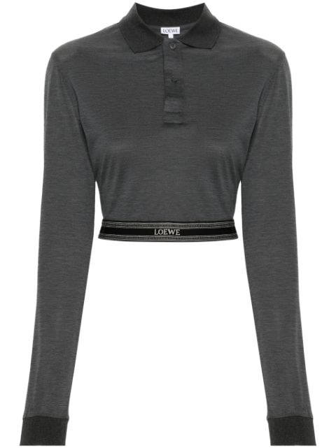 LOEWE logo-waistband cropped polo shirt Women