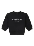 Balmain Kids button-back cotton jumper - Black