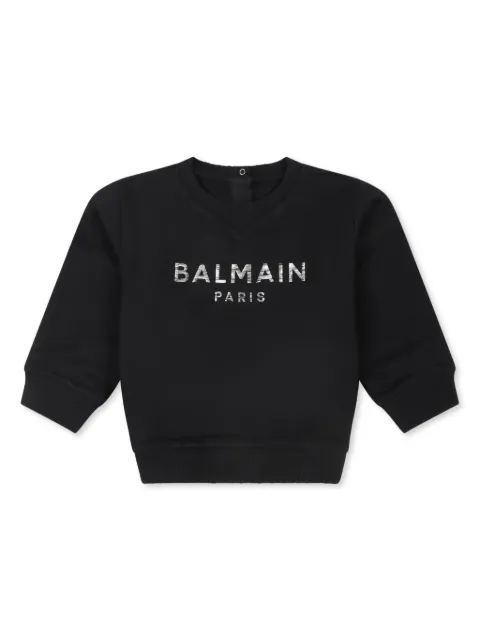 Balmain Kids button-back cotton jumper