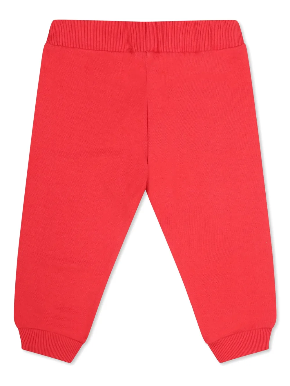 Shop Balmain Logo-embroidered Organic Cotton Track Pants In Red