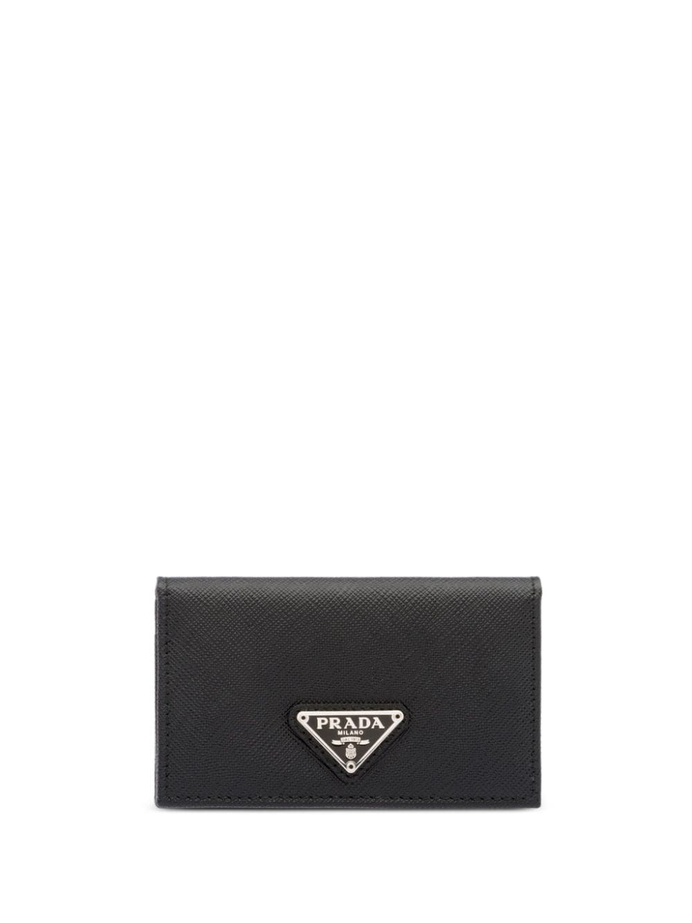 Prada Triangle-logo Leather Cardholder In Black