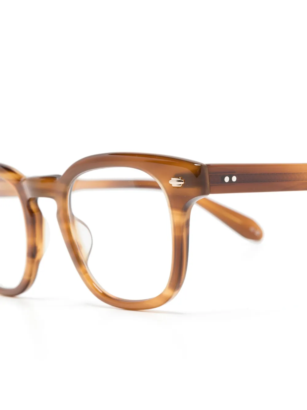 Garrett Leight Sherwood bril met vierkant montuur Bruin