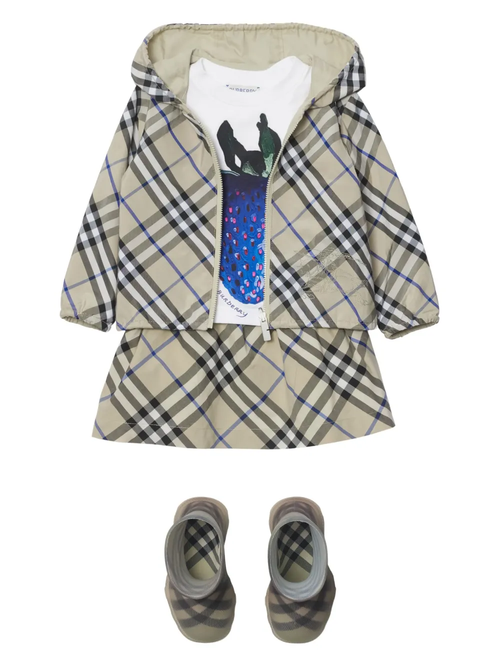 Burberry Kids Geruite rok Beige