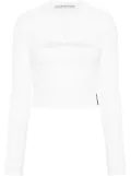 Alexander Wang cut-out long-sleeved cropped top - White