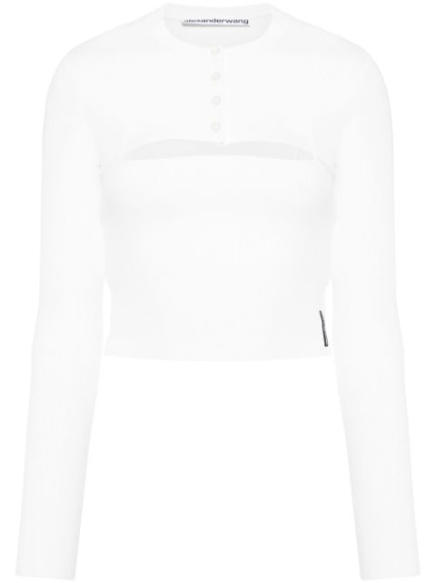 Alexander Wang cut-out long-sleeved cropped top Women