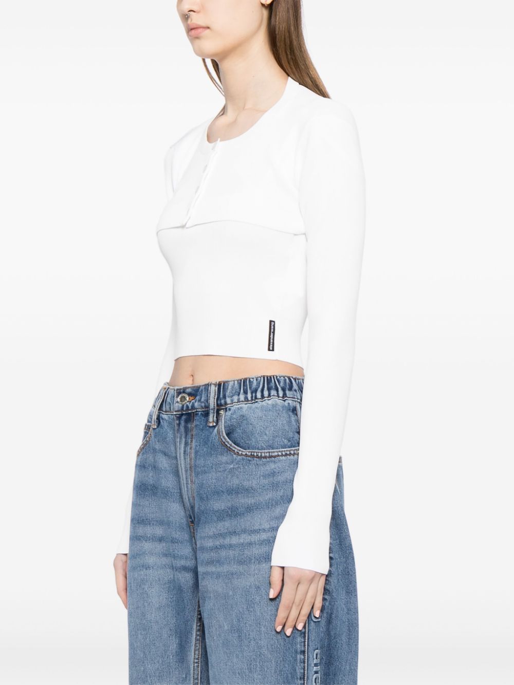 Alexander Wang cut-out long-sleeved cropped top Women