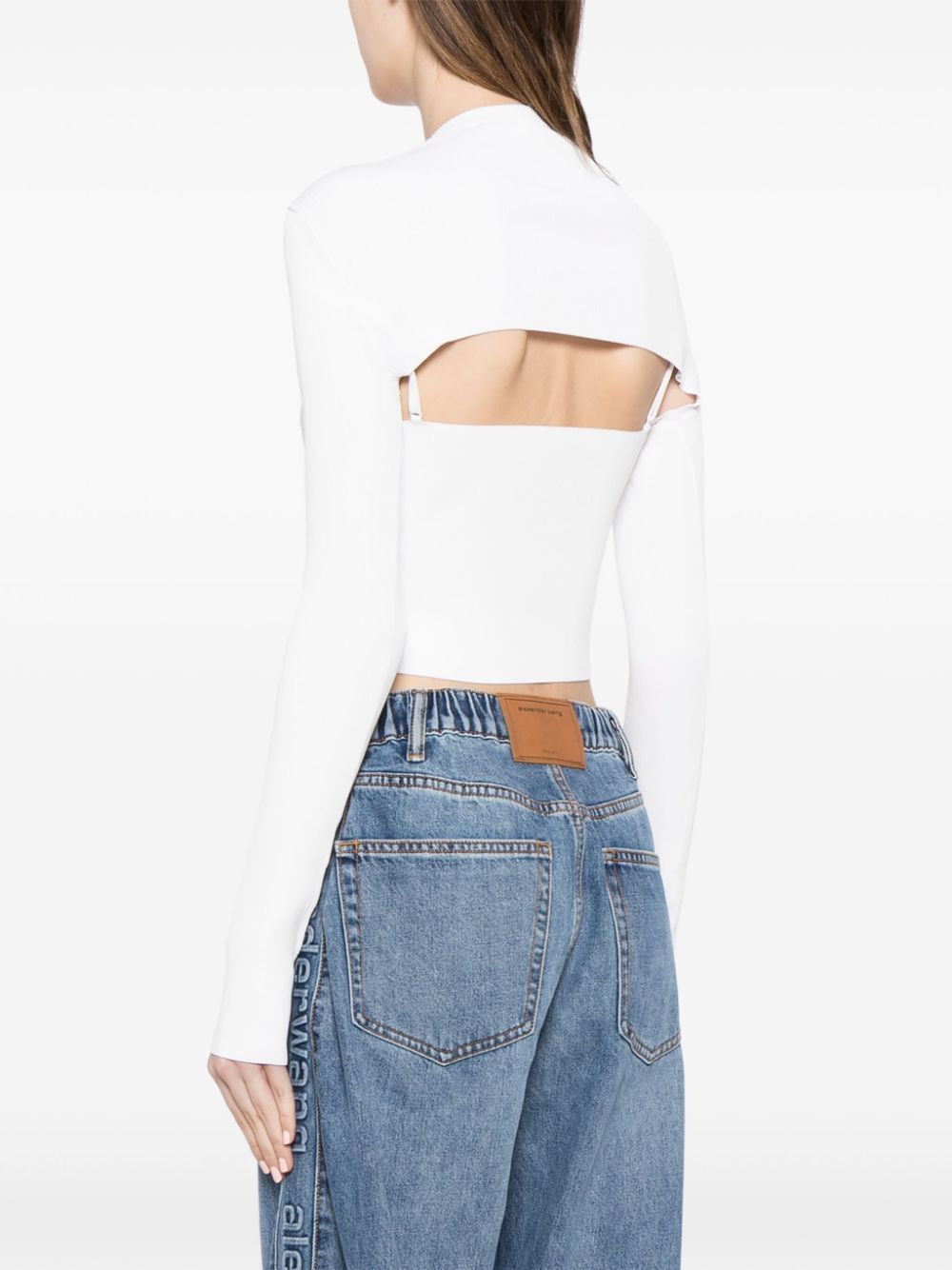 Cheap Alexander Wang cut-out long-sleeved cropped top Women