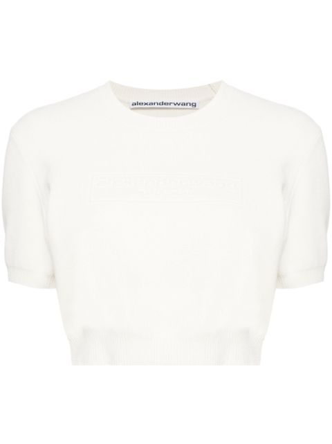 Alexander Wang logo-embossed cropped top Women