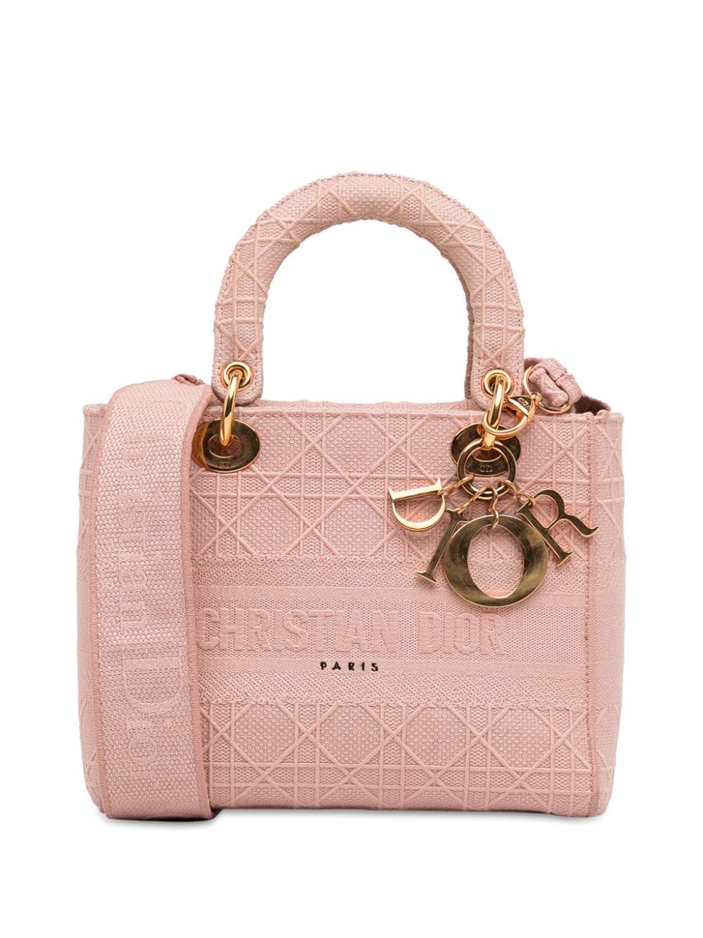 Pre-owned Dior 2020 Medium Cannage Lady D-lite Satchel In Pink