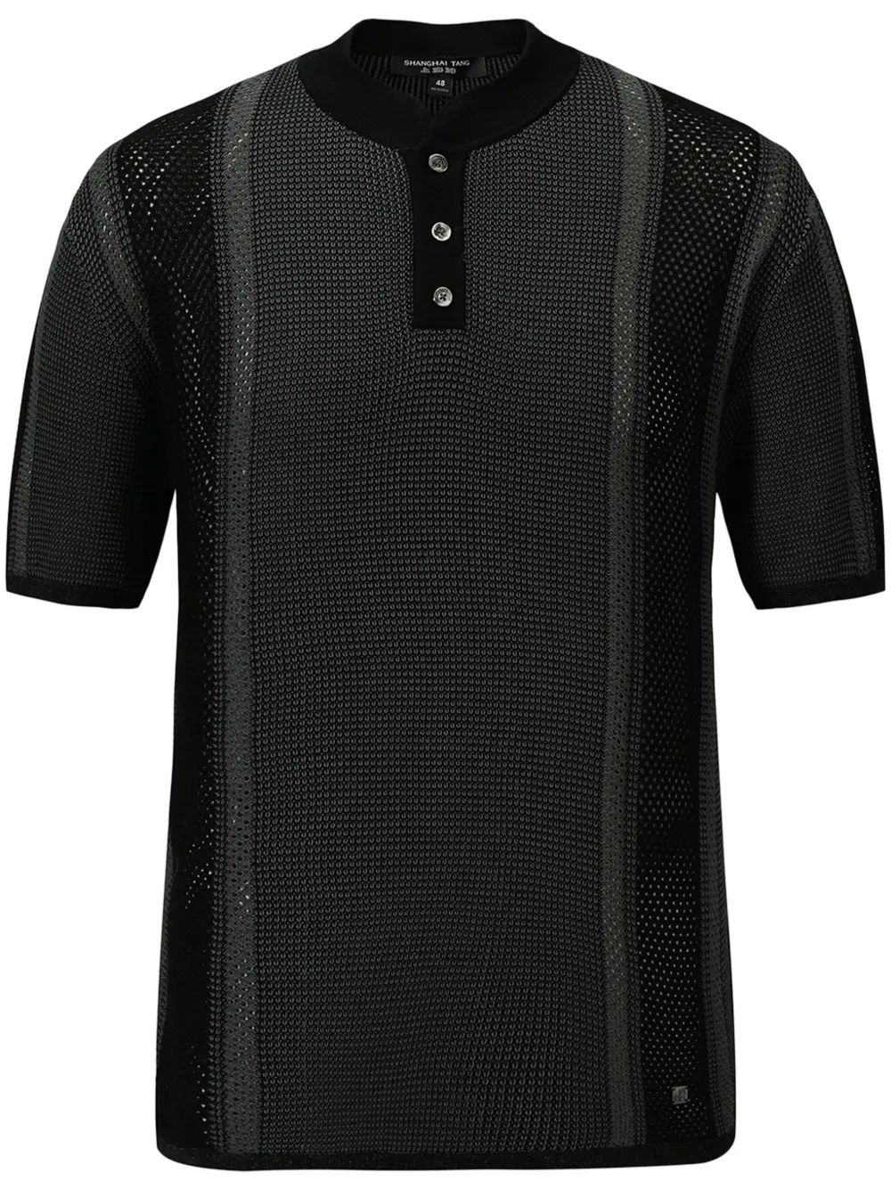 Shanghai Tang Tang Poloshirt mit Lochstrickmuster - Schwarz