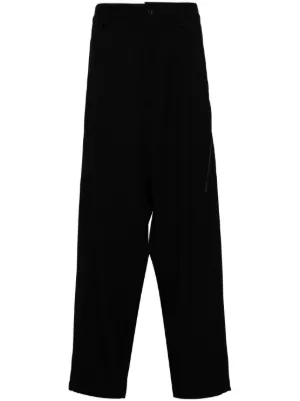 Yohji Yamamoto Z-stripe wide-leg Trousers | Black | FARFETCH