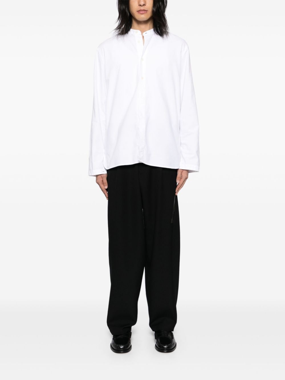 Shop Yohji Yamamoto Panelled Trousers In Black