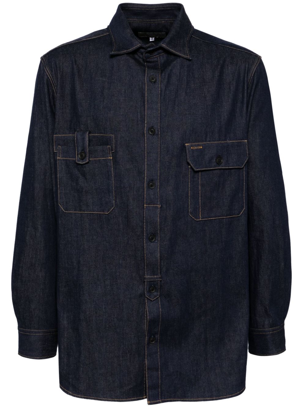 Yohji Yamamoto Flap Pocket Shirt In Blue