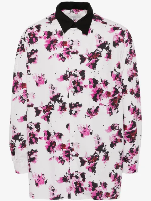 Yohji Yamamoto khadi flower printed shirt