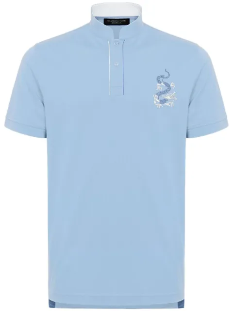 Shanghai Tang dragon-embroidery cotton polo shirt