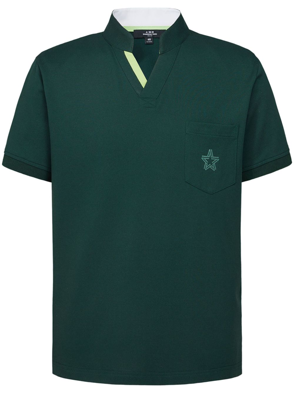 Shanghai Tang V-neck cotton polo shirt - Green