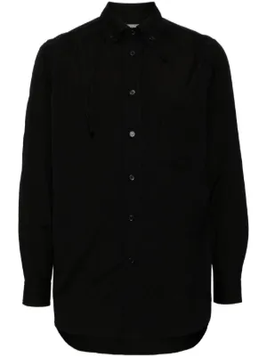 Yohji Yamamoto Asymmetric Cotton Shirt | Black | FARFETCH