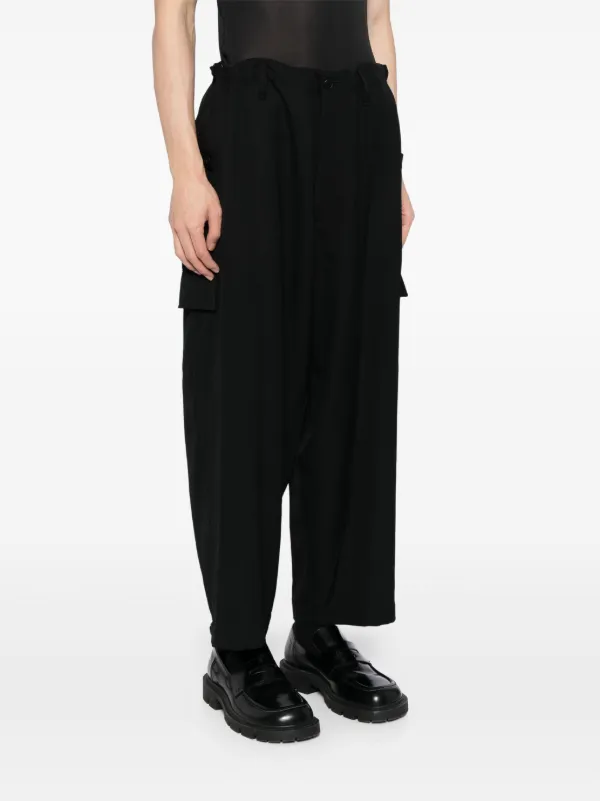 Yohji Yamamoto Wool wide-leg Trousers | Black | FARFETCH