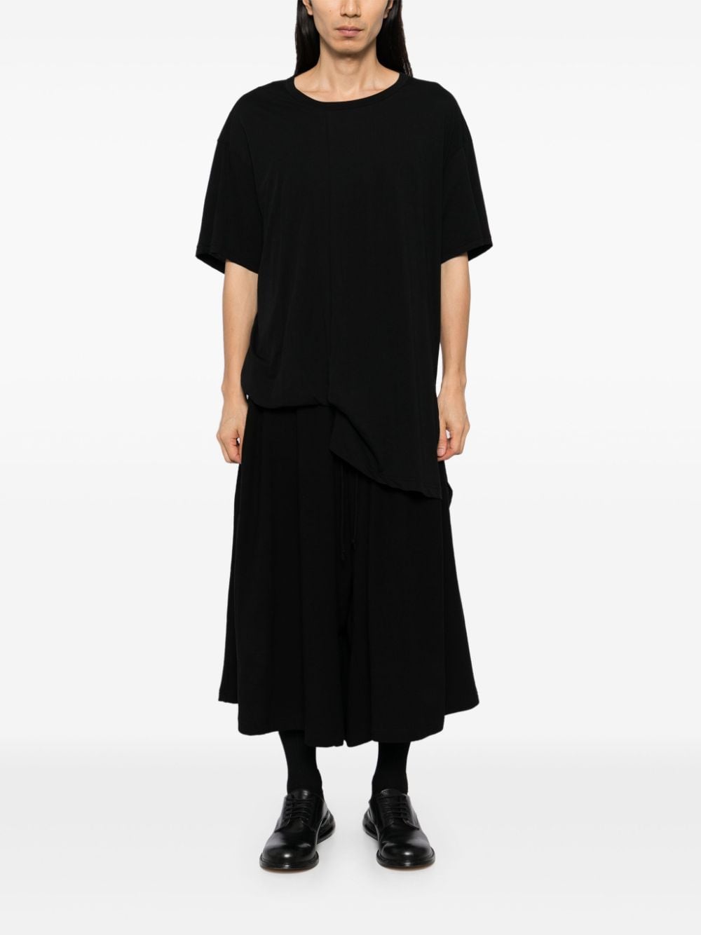 Yohji Yamamoto Asymmetrisch T-shirt - Zwart