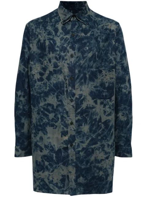 Yohji Yamamoto sheeting ink triple collar shirt