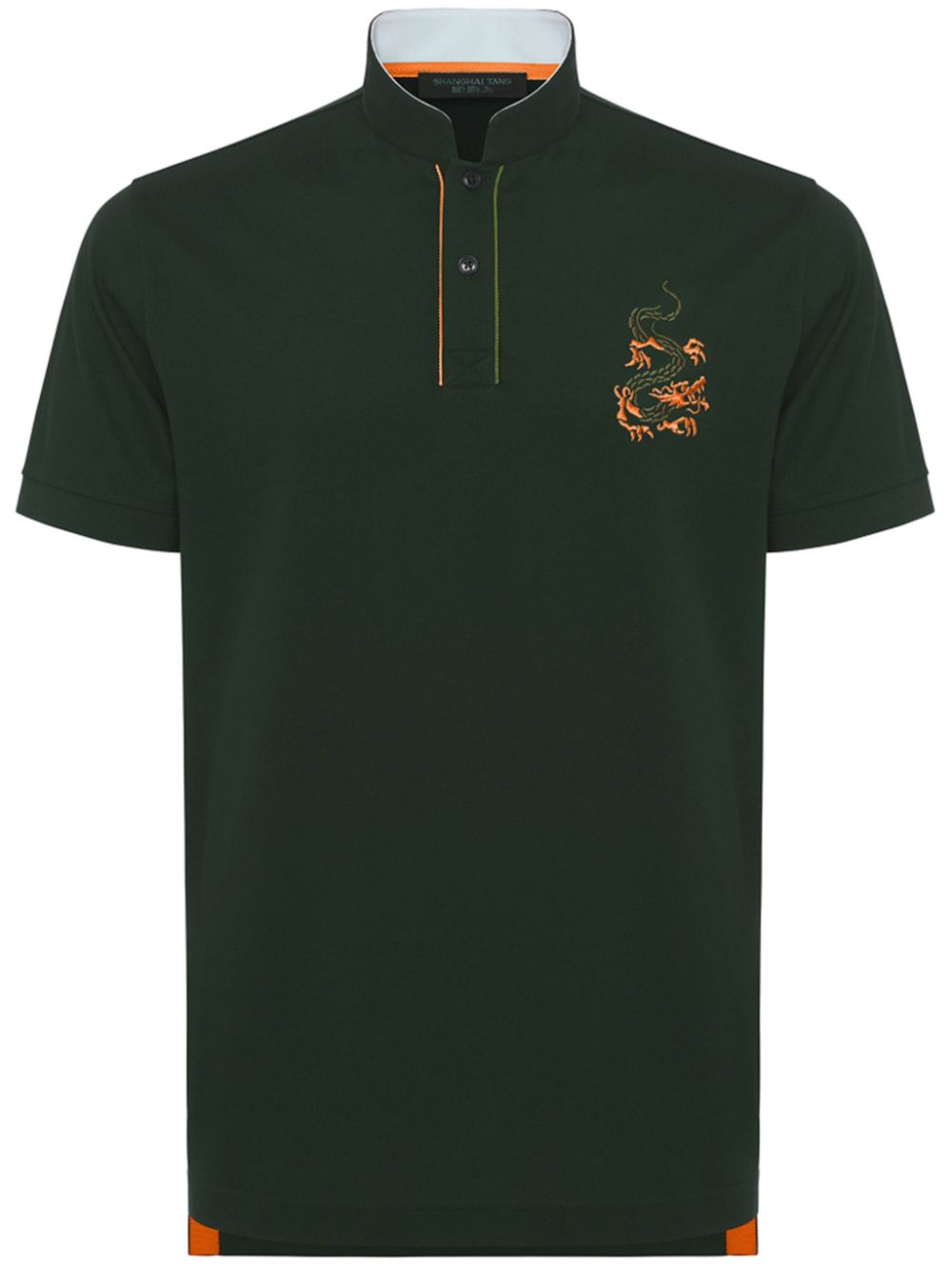 Shanghai Tang dragon-embroidery cotton polo shirt - Green