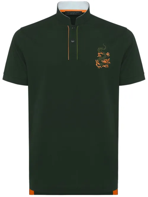 Polo en coton à dragon brodé - Shanghai Tang - Modalova