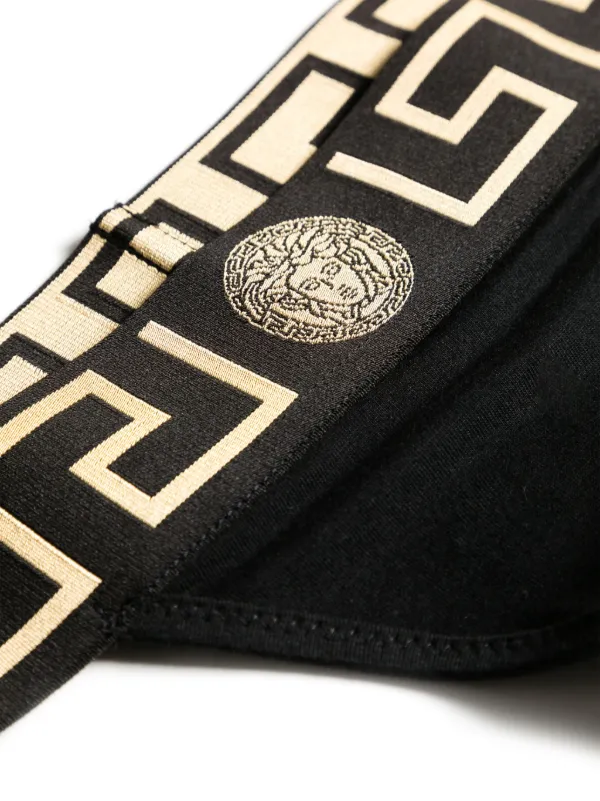 Versace cotton-jersey Thong | Black | FARFETCH