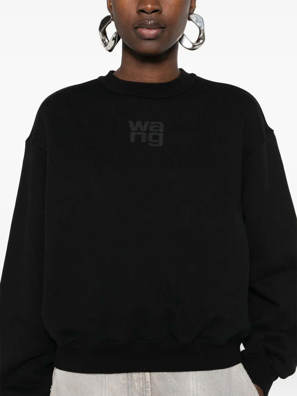 Affordable Alexander Wang logo-embossed cotton sweatshirt Women