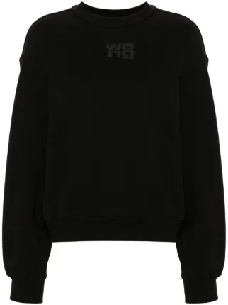 Alexander Wang logo-embossed Cotton Sweatshirt | Black | FARFETCH AO