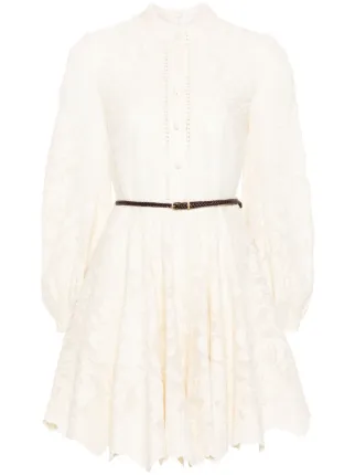 ZIMMERMANN Ottie floral-embroidered Mini Dress | Neutrals | FARFETCH ZIMMERMANN Ottie floral-embroidered Mini Dress | Neutrals | FARFETCH