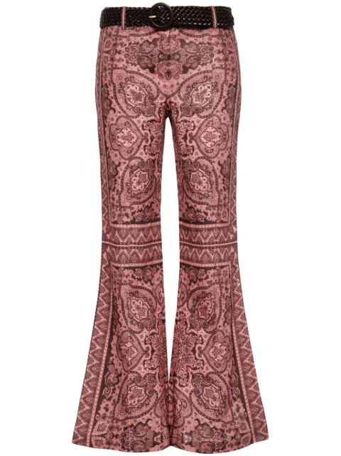 ZIMMERMANN pantalones acampanados Ottie con estampado de cachemira