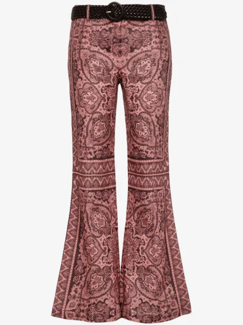 ZIMMERMANN pantalones acampanados Ottie con estampado de cachemira